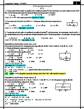 Đề kiểm tra trắc nghiệm chương 2 Vật lí lớp 11 - Năm học 2013-2014 - Lương Đức Trường